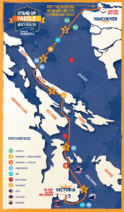 Stand Up Paddle Board for Men's Health Map